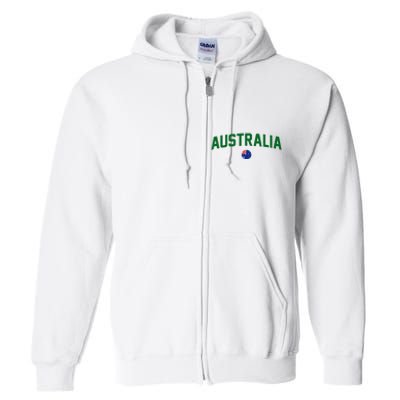 Green Yellow Australia Down Under Team Australia Flag Full Zip Hoodie