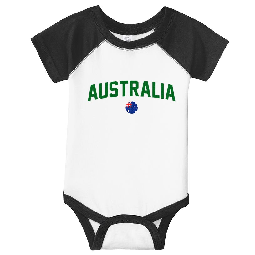 Green Yellow Australia Down Under Team Australia Flag Infant Baby Jersey Bodysuit