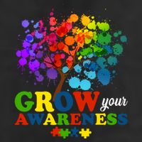 Grow Your Awareness Autism Tree 7 Panel Mesh Trucker Snapback Hat