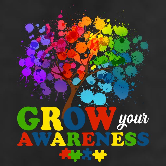 Grow Your Awareness Autism Tree 7 Panel Mesh Trucker Snapback Hat