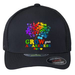 Grow Your Awareness Autism Tree Flexfit Unipanel Trucker Cap