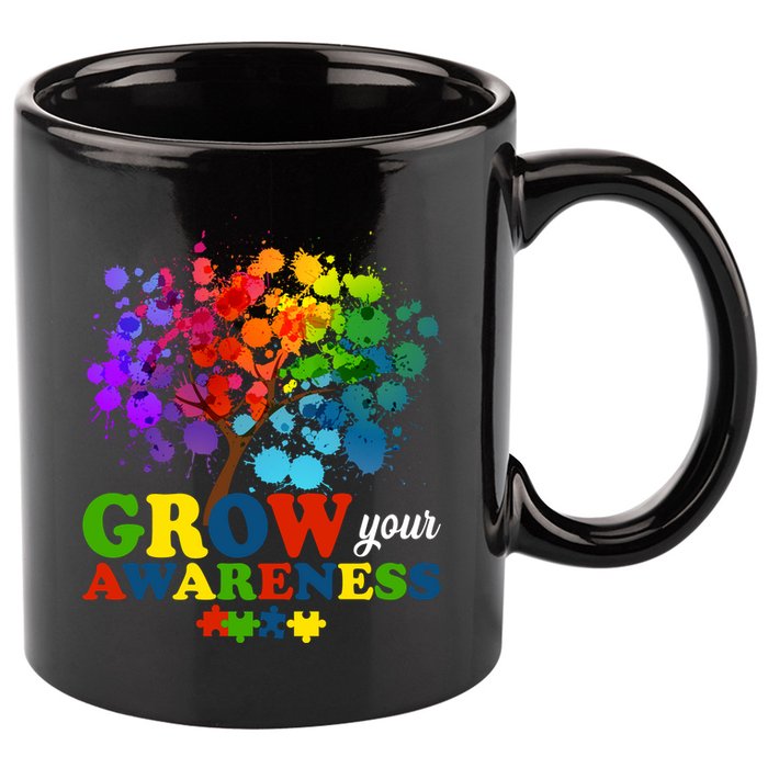 Grow Your Awareness Autism Tree 11oz C Handle Ceramic Mug