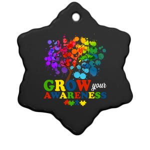 Grow Your Awareness Autism Tree Ceramic Star Ornament