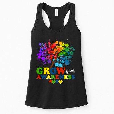 Grow Your Awareness Autism Tree Womens Tank Top