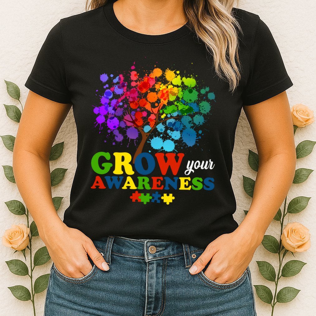 Grow Your Awareness Autism Tree Womens T-Shirt