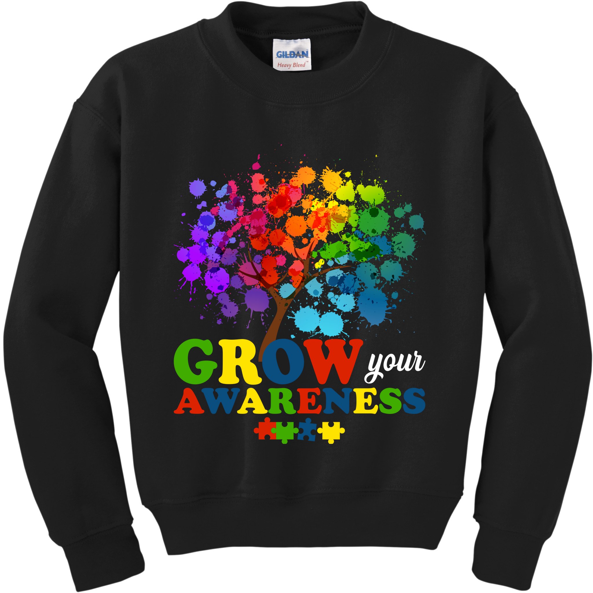 Grow Your Awareness Autism Tree Kids Sweatshirt