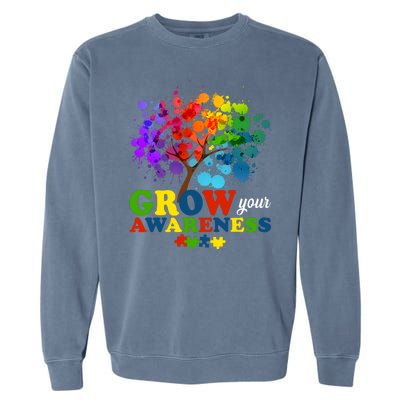 Grow Your Awareness Autism Tree Garment-Dyed Sweatshirt