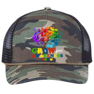 Grow Your Awareness Autism Tree Retro Rope Trucker Hat Cap