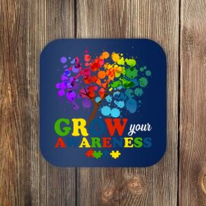 Grow Your Awareness Autism Tree Coaster