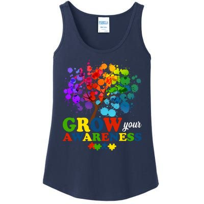 Grow Your Awareness Autism Tree Ladies Essential Tank