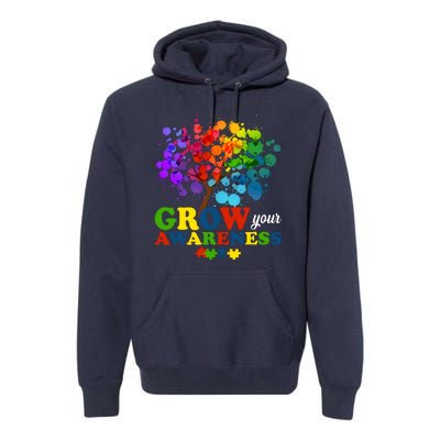 Grow Your Awareness Autism Tree Premium Hoodie