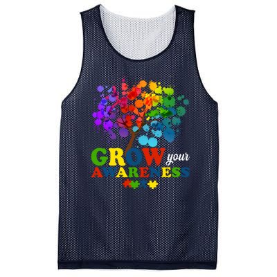 Grow Your Awareness Autism Tree Mesh Reversible Basketball Jersey Tank