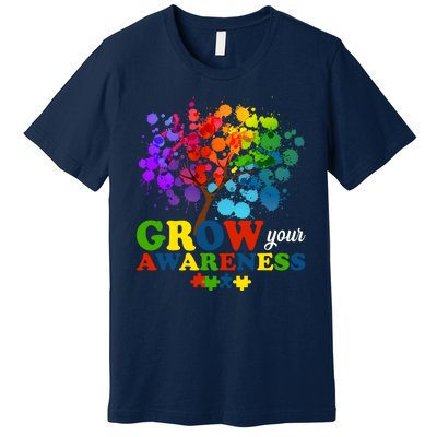 Grow Your Awareness Autism Tree Premium T-Shirt