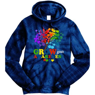 Grow Your Awareness Autism Tree Tie Dye Hoodie