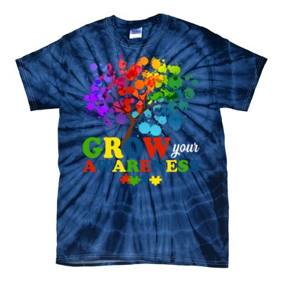 Grow Your Awareness Autism Tree Tie-Dye T-Shirt