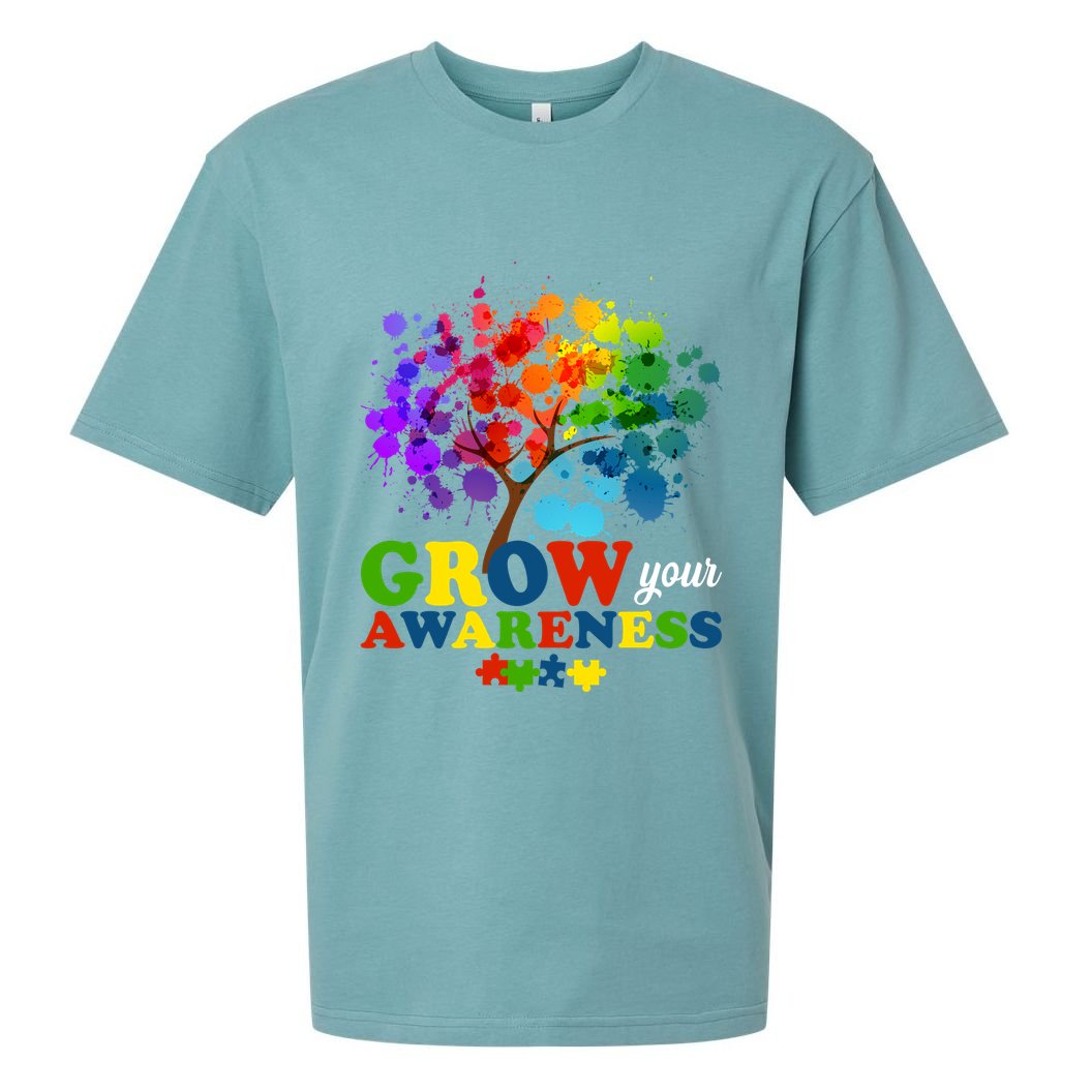 Grow Your Awareness Autism Tree Sueded Cloud Jersey T-Shirt