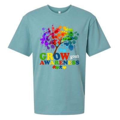 Grow Your Awareness Autism Tree Sueded Cloud Jersey T-Shirt