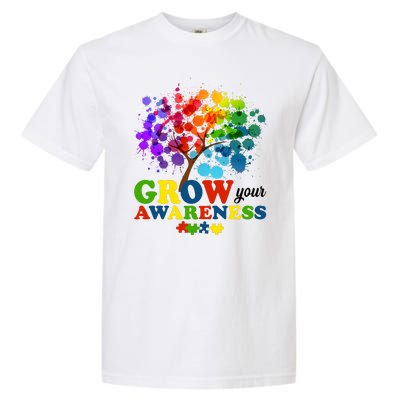 Grow Your Awareness Autism Tree Garment-Dyed Heavyweight T-Shirt