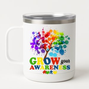 Grow Your Awareness Autism Tree 12 oz Stainless Steel Tumbler Cup