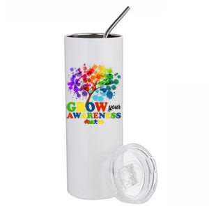 Grow Your Awareness Autism Tree Stainless Steel Tumbler