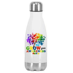 Grow Your Awareness Autism Tree Stainless Steel Insulated Water Bottle