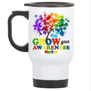 Grow Your Awareness Autism Tree Stainless Steel Travel Mug