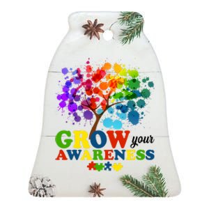 Grow Your Awareness Autism Tree Ceramic Bell Ornament