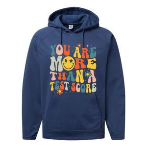 Groovy You Are More Than A Test Score Teacher Testing Day Performance Fleece Hoodie