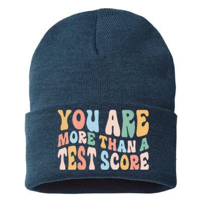 Groovy You Are More Than A Test Score Teacher Te Day Sustainable Knit Beanie