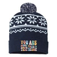 Groovy You Are More Than A Test Score Teacher Te Day USA-Made Snowflake Beanie