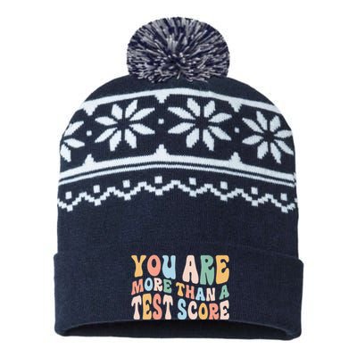 Groovy You Are More Than A Test Score Teacher Te Day USA-Made Snowflake Beanie