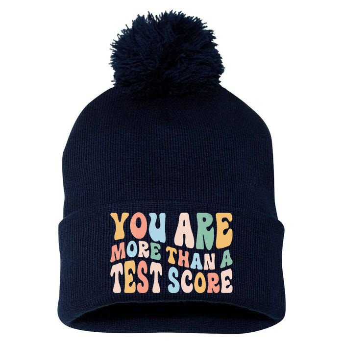 Groovy You Are More Than A Test Score Teacher Te Day Pom Pom 12in Knit Beanie