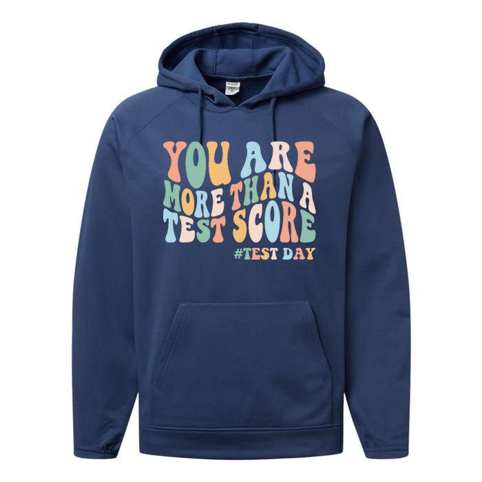 Groovy You Are More Than A Test Score Teacher Testing Day Performance Fleece Hoodie