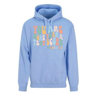 Groovy You Are More Than A Test Score Teacher Testing Day Unisex Surf Hoodie