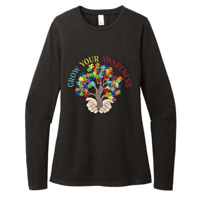 Grow Your Awareness Autism Puzzle Tree Meaningful Gift Womens CVC Long Sleeve Shirt