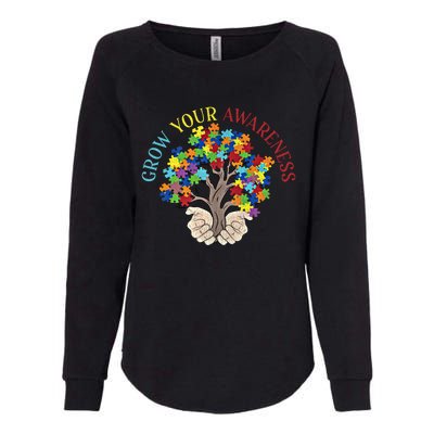 Grow Your Awareness Autism Puzzle Tree Meaningful Gift Womens California Wash Sweatshirt