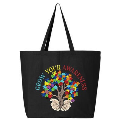 Grow Your Awareness Autism Puzzle Tree Meaningful Gift 25L Jumbo Tote