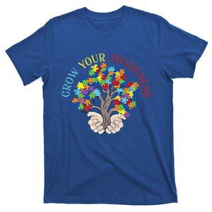 Grow Your Awareness Autism Puzzle Tree Meaningful Gift T-Shirt