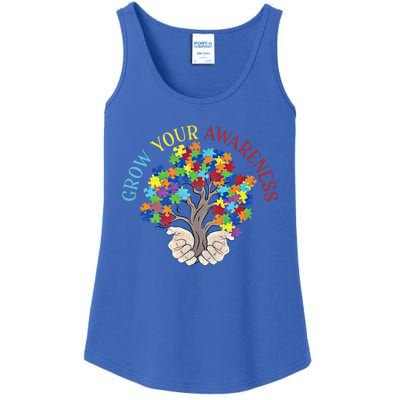 Grow Your Awareness Autism Puzzle Tree Meaningful Gift Ladies Essential Tank