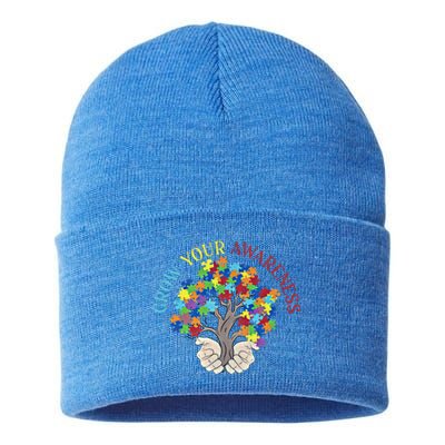 Grow Your Awareness Autism Puzzle Tree Meaningful Gift Sustainable Knit Beanie