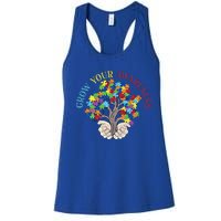 Grow Your Awareness Autism Puzzle Tree Meaningful Gift Women's Racerback Tank