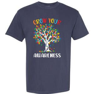 Grow Your Awareness Autism Tree Puzzle Gift Garment-Dyed Heavyweight T-Shirt