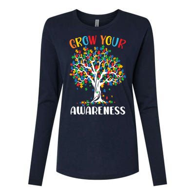 Grow Your Awareness Autism Tree Puzzle Gift Womens Cotton Relaxed Long Sleeve T-Shirt