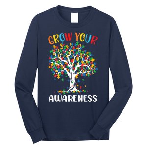 Grow Your Awareness Autism Tree Puzzle Gift Long Sleeve Shirt