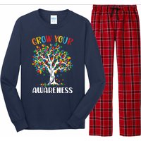 Grow Your Awareness Autism Tree Puzzle Gift Long Sleeve Pajama Set