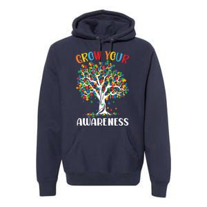 Grow Your Awareness Autism Tree Puzzle Gift Premium Hoodie