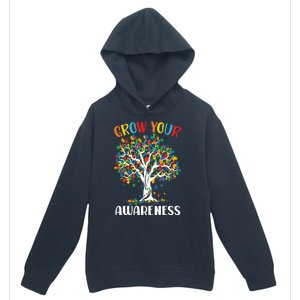 Grow Your Awareness Autism Tree Puzzle Gift Urban Pullover Hoodie