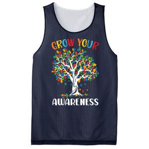 Grow Your Awareness Autism Tree Puzzle Gift Mesh Reversible Basketball Jersey Tank