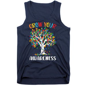 Grow Your Awareness Autism Tree Puzzle Gift Tank Top