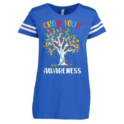 Grow Your Awareness Autism Tree Puzzle Gift Enza Ladies Jersey Football T-Shirt